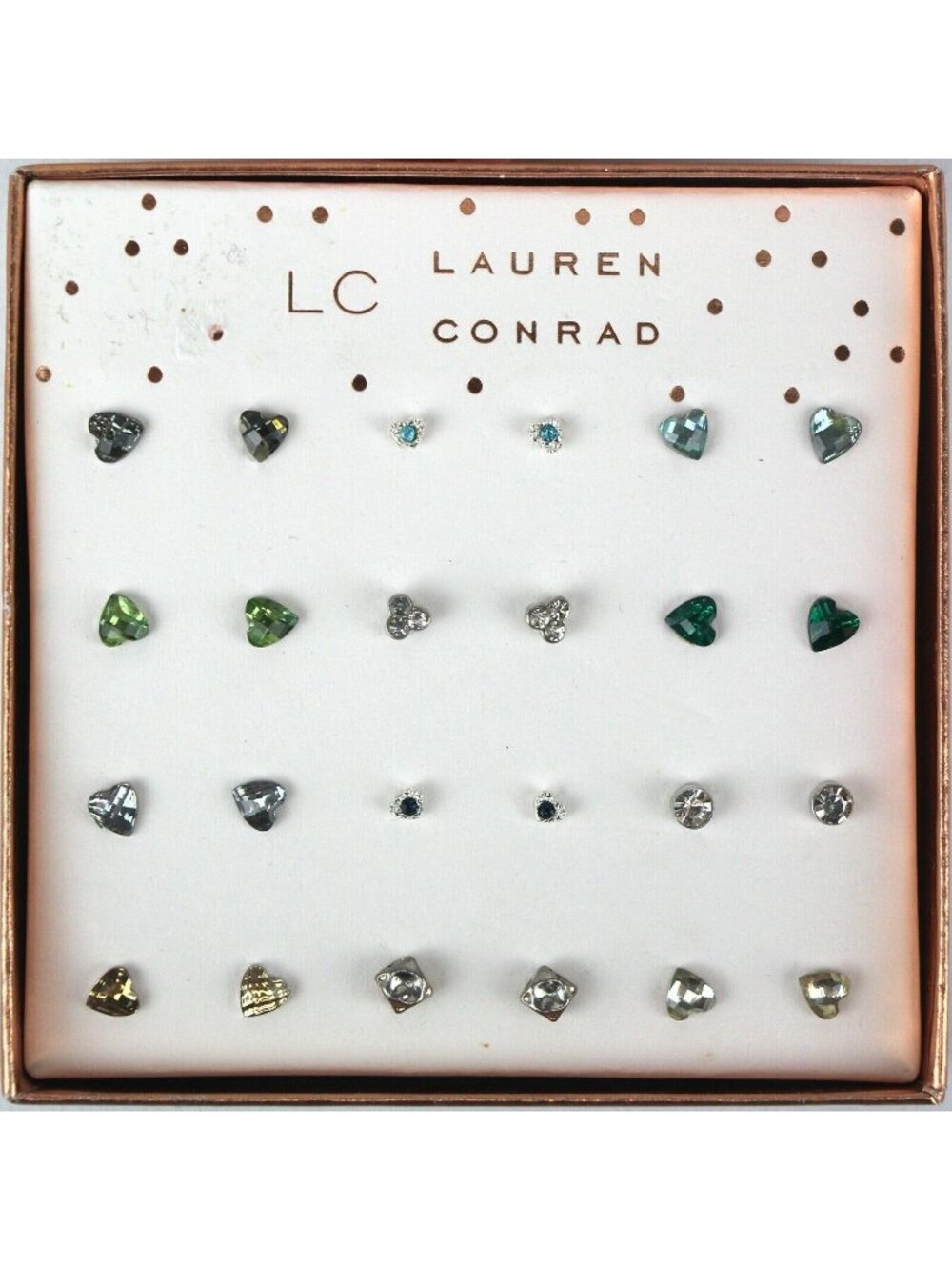LC Lauren Conrad Gift Set 12 Pairs Rhinestone Stud Earrings